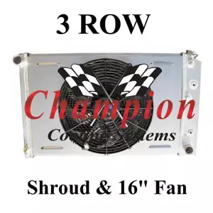 1980 Royal/Olds Eighty Eight 3 Row Champion Radiator With Shroud And 16" Fan - Picture 1 of 5
