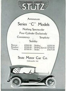 1915 Original Stutz Ad. New Series C Models. 6 Listed & Priced. Large Glossy Pg - Picture 1 of 1