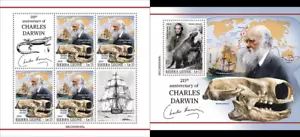 2025 01 - SIERRA LEONE - CHARLES DARWIN 215TH 4V+ 1V complet set MNH ** - Picture 1 of 3