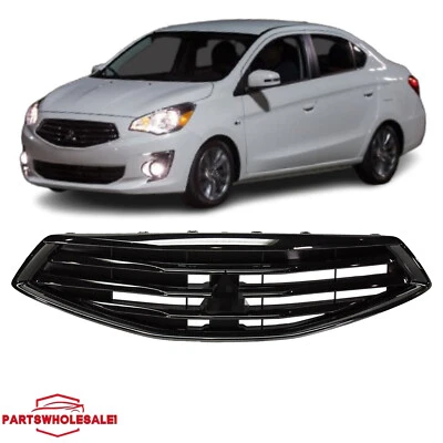 For 2017-2020 Mitsubishi Mirage Sedan G4 Front Upper Grille Gloss Black 6402A377 - Image 1 of 4