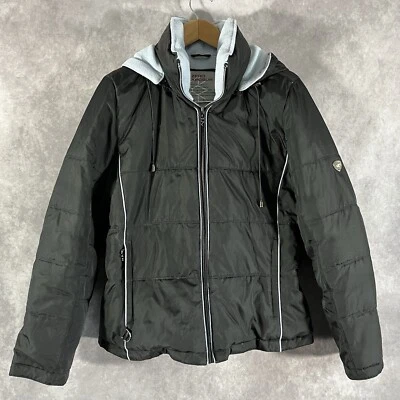 Chaqueta de esquí ZeroXposur para mujer mediana negra azul snowboard repelente al agua polar Foto 1 de 4