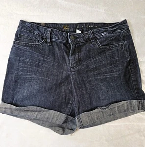 LC Lauren Conrad Blue Cotton Cuffed Denim Mid-Rise Shorts Sz 10 - Picture 1 of 8