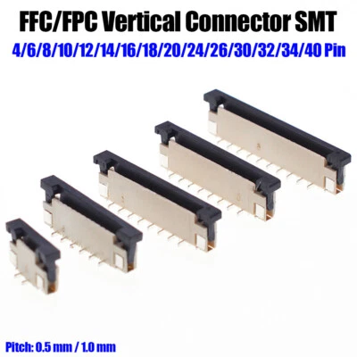 FFC FPC Socket 0.5mm 1.0mm Vertical Type Ribbon Connector 4-40Pin For Flat Cable - Image 1 of 4