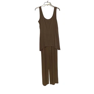Tiana B Jumpsuit Damen Größe Medium Lagenlook ärmellos braun Pull-On Neu ohne Etikett - Bild 1 von 10