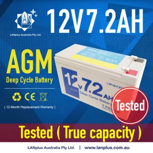 Tpower 7ah 7.2AH 7.2amp AMP HOUR BATTERY AGM SLA UPS ALARM RECHARGABLE VOLT 12V - Picture 1 of 7