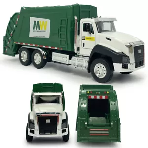 Camion della spazzatura giocattolo camion della spazzatura 1:50 modello pressofuso pull back giocattoli per bambini per ragazzi - Foto 1 di 14