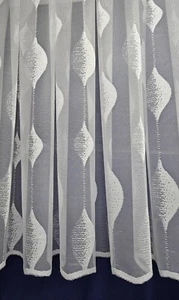White Lace Cheap Net Curtains Rod Slot Ready to Use Sold By the Metre 11 Drops - Picture 1 of 4