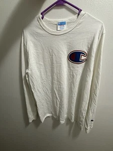 Champion Mens Heritage Tee-shirt Long Sleeve Big C Embroided Logo Size Medium - Picture 1 of 4
