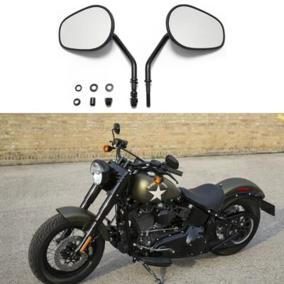 Espejos retrovisores negros para motocicleta Harley Davidson Softail Slim 2016 2017 Foto 1 de 4