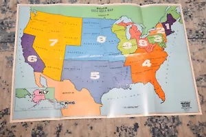 Vintage HEATHKIT CALL AREA MAP 22x32" HAM RADIO Poster Chart 1977 - Bild 1 von 3