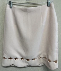 Falda Club Monaco Atrina Talla 8 Rosa Perla Festoneado Corte Dobladillo NUEVA - Imagen 1 de 13