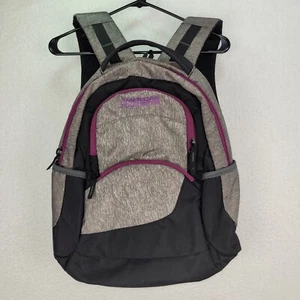 Backpack American Tourister Black Purple Padded Laptop Pockets Travel Carry On - Picture 1 of 12