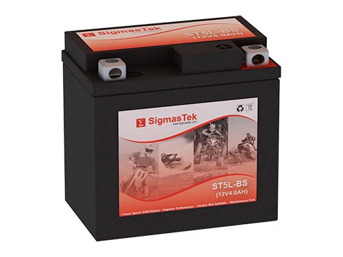 SigmasTek ST5L-BS Battery Replacement for Yamaha YFM25R Raptor R 250CC 2008-13