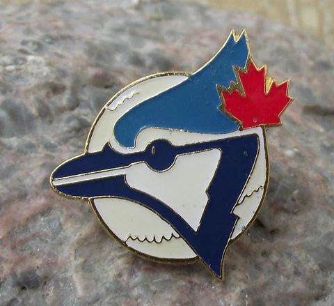 Toronto Bluejays Blue Jays Canada Baseball Team Ball and Bird Head Pin Badge Cover