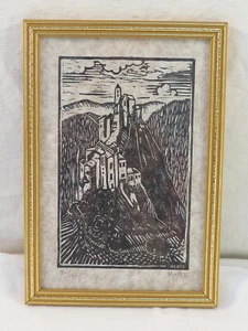 Lithographie Estampe signé HERTE vue de paysage 90/250 - Picture 1 of 10