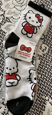 Mujeres Hello Kitty Sanrio Mid Crew Calcetines Zapato Talla 4-10 - 2 Pares Nuevo Foto 1 de 4