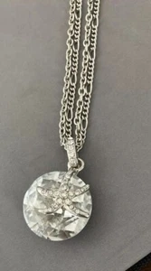 Faux Diamond Round Pendant & Starfish Necklace Earring Set - Picture 1 of 3
