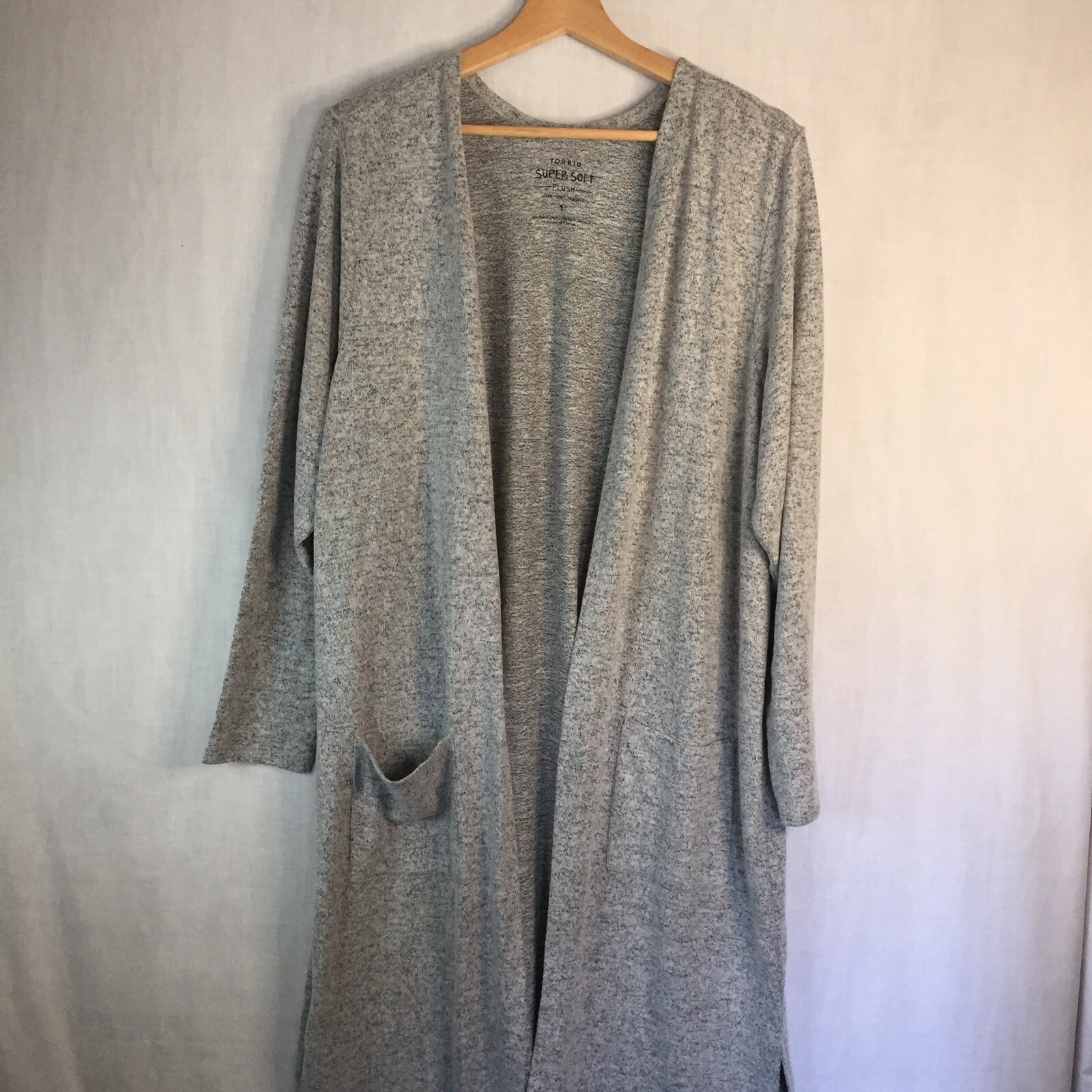 Grey Heather Super Soft Plush Open 