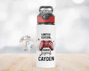 Personalised Gaming Controller Metal Bottle Water Drinks Spill Proof Bottle - Picture 1 of 3