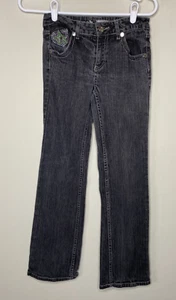 Disney Hannah Montana Denim Jeans Girl 12 Embroidered Pockets Gray Casual Pants - Picture 1 of 17