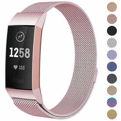 For Fitbit Charge 4/3/SE Strap Replacement Milanese Bands Stainless Steel Magnet • 5.95£