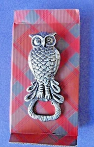 Owl Figurine Bottle Opener Silver Metal Entertaining Collection Home Bar New  - Picture 1 of 3