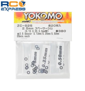 Yokomo 2,5 mm Unterlegscheiben-Spacer-Set (0,13 mm, 0,25 mm & 0,50 mm) YOKZC-S25A - Bild 1 von 1