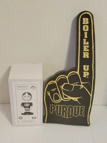 Bobbin Head Purdue 2001 First Series Football Bobble Head & Foam Finger Lot Cover
