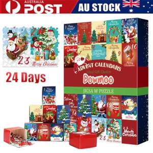 Christmas Advent Calendar Jigsaw Puzzle 24 Day Countdown Calendars Xmas Kid Gift - Picture 1 of 12