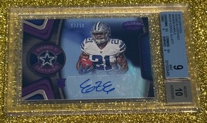 BGS 9 2016 PANINI CERTIFIED #SCEE EZEKIEL ELLIOTT RC AUTO Mirror Purple NUM#7/10