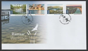 AUSTRALIA - 2021 RAMSAR Wetlands New value INTERNATIONAL Stamp set of 4 0n FDC - Picture 1 of 1