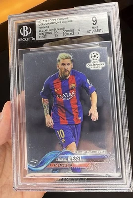 2017 Topps Chrome UEFA Champions League #LM Lionel Messi Promo BGS 9 - Image 1 of 3