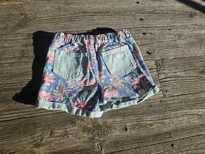 Lindo pantalón corto vaquero floral Baby Guess vintage años 80 90 niñas niños pequeños 6 años Foto 1 de 4