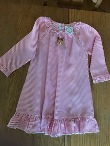 NEW Boutique Girls Christmas Nightgown Sz 4 Sweet Dreams Candy Stripe Reindeer - Picture 1 of 8