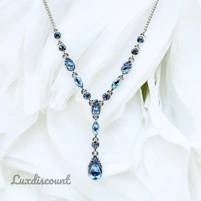 Collar Lariat Givenchy Cristal Forma Pera, Extensor 16" + 3" Foto 1 de 4