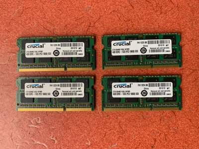 CRUCIAL  16GB 4x4Gb Ram Speicher 1333MHz 204Pin PC3 Notebook Apple Imac 2011 - Bild 1 von 4