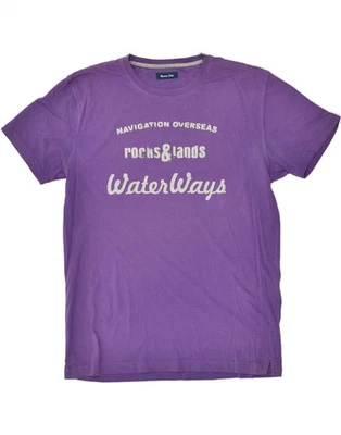 Camiseta Top MASSIMO DUTTI Para Hombres Gráfico Grande Algodón Púrpura AD24 Foto 1 de 3