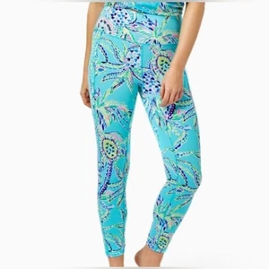 Legging midi de tiro alto UEC Lilly Pulitzer Bermuda Tortuga Azul Temporada 24" Talla XXL - Imagen 1 de 11