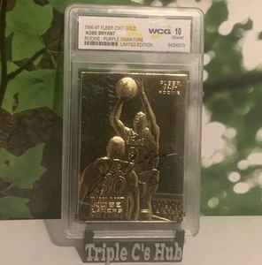 Kobe Bryant Rookie Card 23K Gold Auto Los Angeles LA Lakers Gem Mint 10 Limited* - Picture 1 of 4