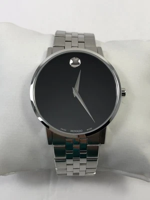 Reloj para hombre Movado Museum clásico de cuarzo con esfera negra de acero inoxidable 0607199 Foto 1 de 4