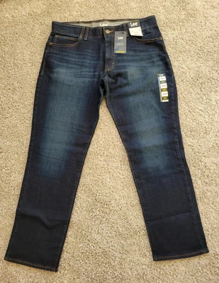 Lee jeans men size 36x30 straight taper active stretch blue dark wash - Image 1 of 4