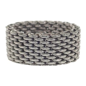 TIFFANY&Co. Somerset Ring Silver 925 Sze US 7.5 Woman's TGIS - Picture 1 of 6