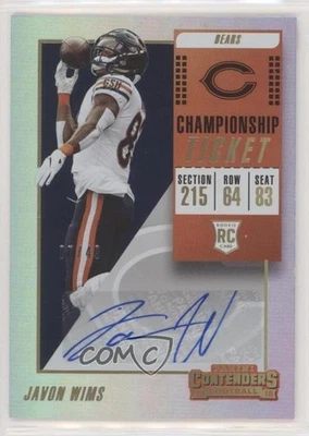 2018 Panini Contenders Championship Ticket /49 Javon Wims #218 Rookie Auto RC - Image 1 of 2