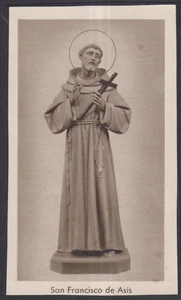 Tarjeta Santa Antigua de San Francisco de Asís Imagen Pieuse Santino Estampa - Imagen 1 de 1
