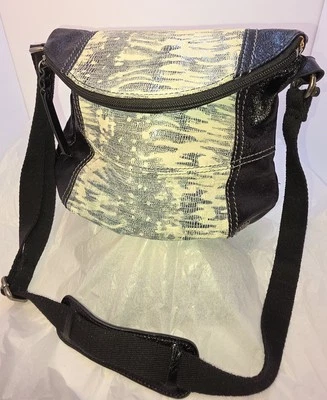 Bandolera o Bolso de Hombro The Sak Cuero Blanco y Negro Fantástico Estado Foto 1 de 4