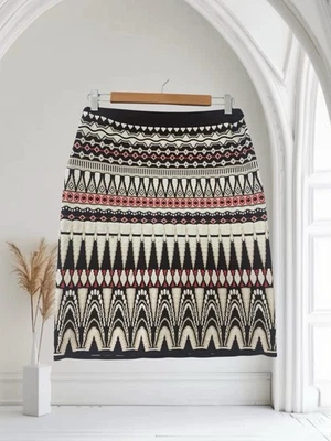 Falda Suéter Etcetera Para Mujer Estampado Geográfico Talla Pequeña Elastizada Bodycon Otoño Vacaciones Foto 1 de 4