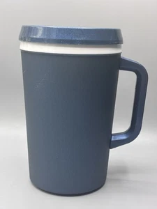 Vintage Aladdin 32 oz Blue Insulated Travel Coffee Mug Tumbler Cup w/Lid - Picture 1 of 4