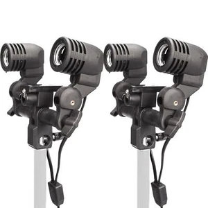 Dual Light Bulb Holder x2 E27 Lamp Flash Photo Studio Umbrella Socket Bracket UK - Picture 1 of 11