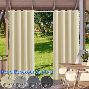 Outdoor Vorhang Wetterfest Wasserdicht Blickdicht Vorhänge Garten UV Schutz DE - Bild 1 von 18