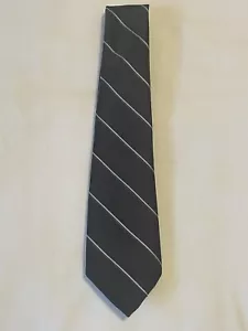 Herren Wembley Lederrücken Satins dunkelmarineblau gestreifte Krawatte - Bild 1 von 4